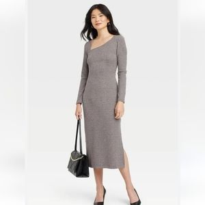 NWOT A New Day gray Ribbed Bodycon Dress
